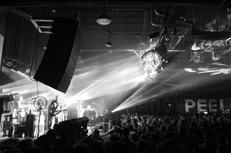 Umphrey's McGee — Orange Peel, Asheville, North Carolina (2011). Black and white photograph by Jeff Pearson.
