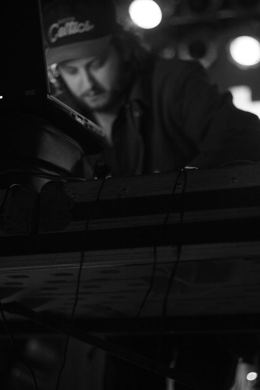 Oneohtrix Point Never — MoogFest, Asheville, North Carolina (2011). Black and white photograph by Jeff Pearson.