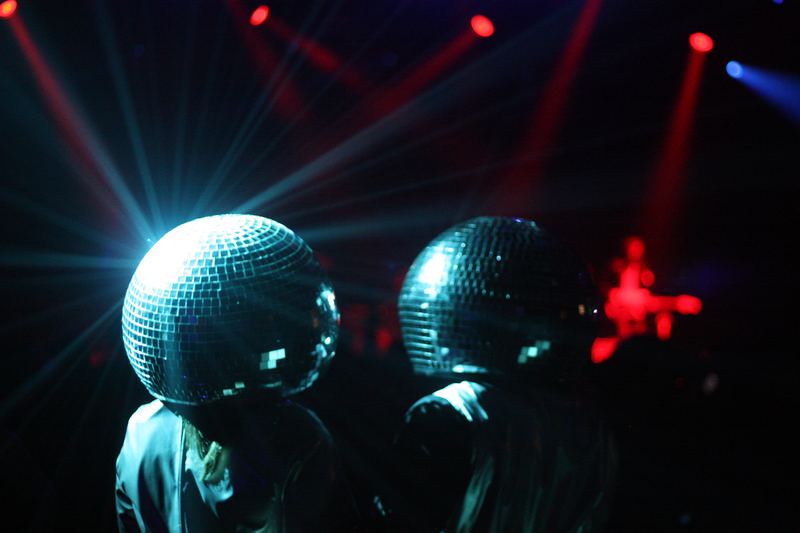 Disco Ball Heads — MoogFest, Asheville, North Carolina (2012). Color photograph by Jeff Pearson.