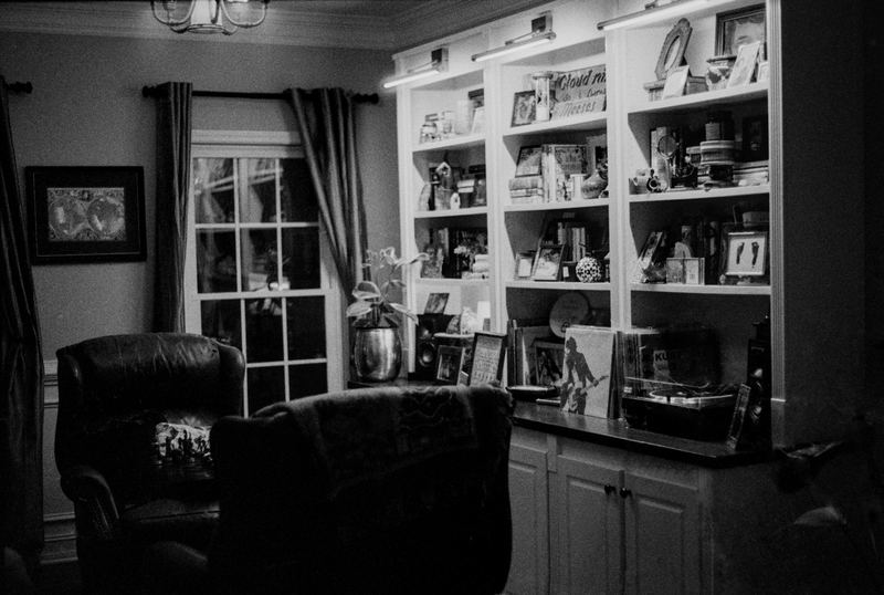 Home Library — Home. Black and white photograph by Jeff Pearson.